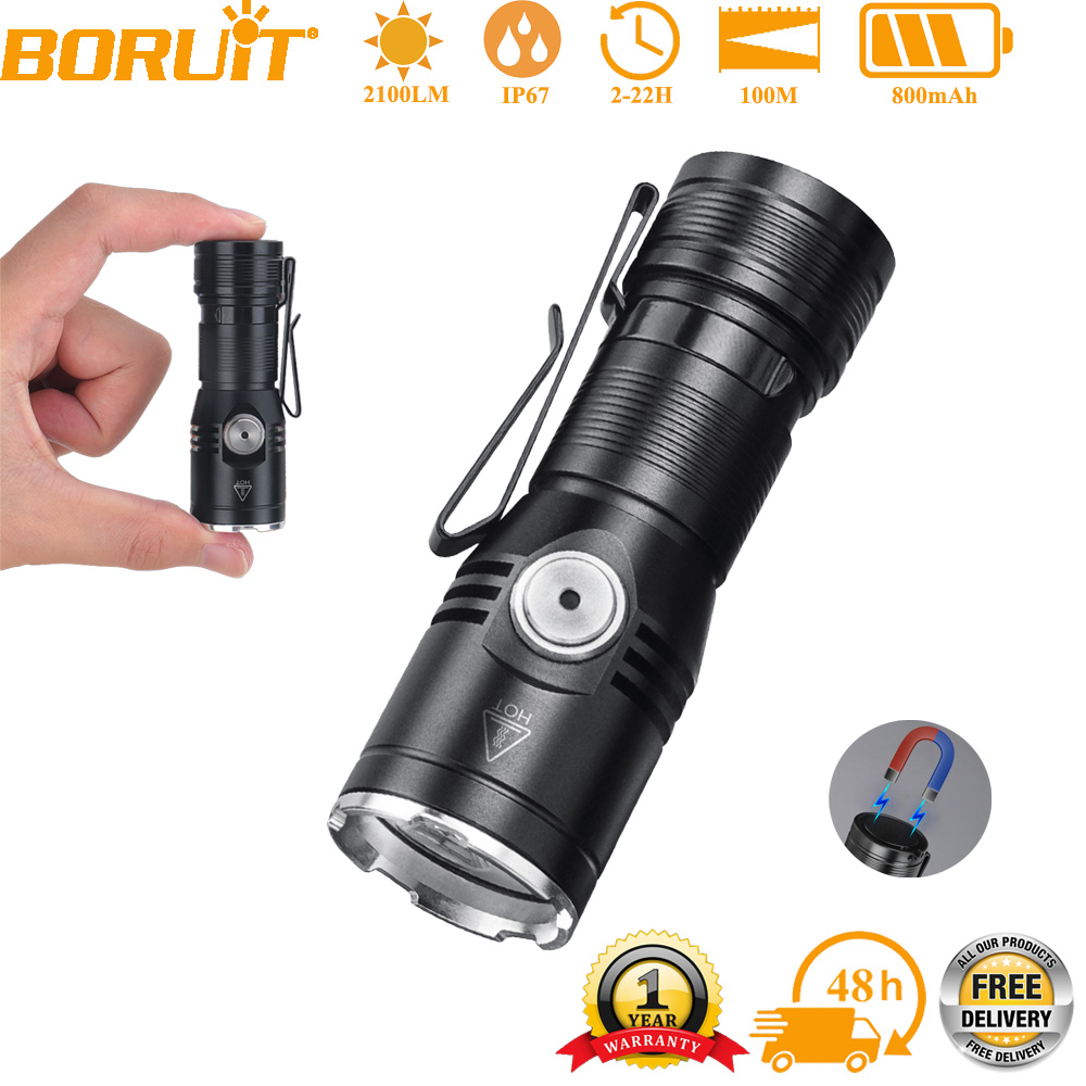 Outdoor Usb Power Bank - BORUiT ET15 EDC Flashlight Ultra Bright