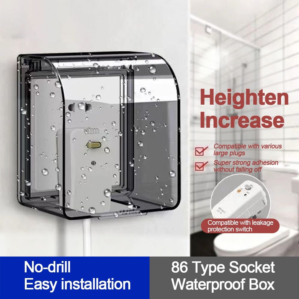 Outdoor Power Socket Cover - Wall-mounted Switch Protective Cover Self-Adhesive Enlarged