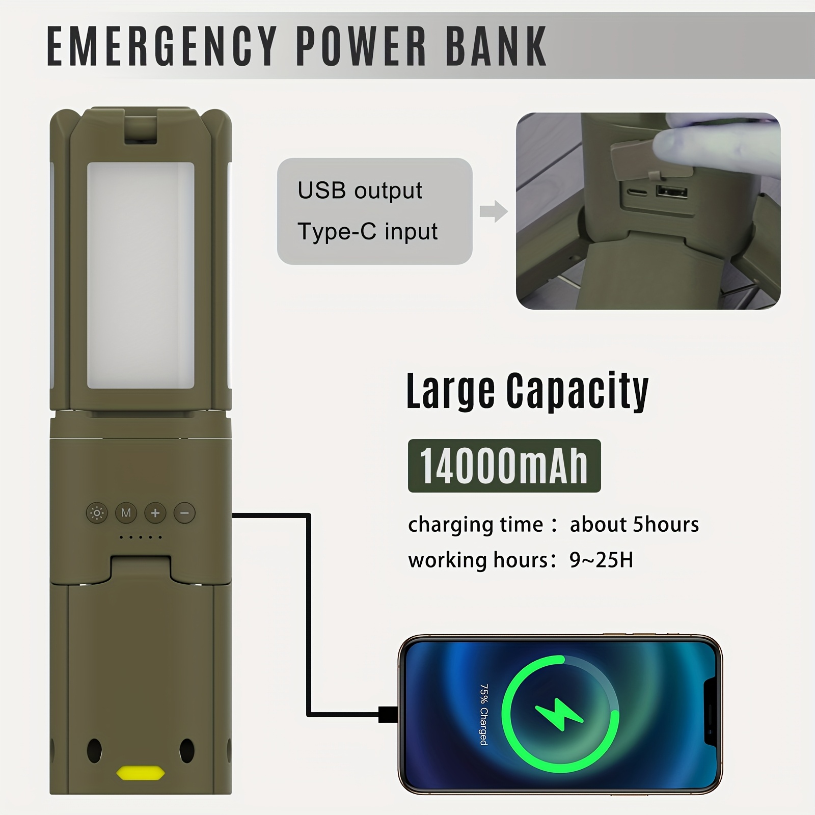 Camping Lantern, 14000mAh Rech - Outdoor Power For Lights avis et prix