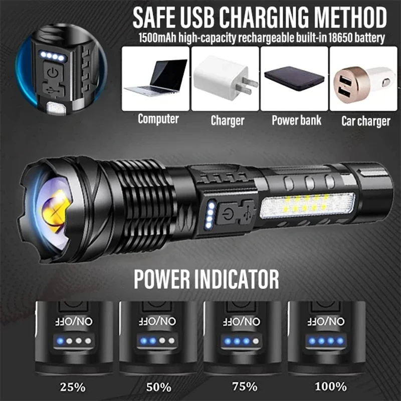Powerful LED Flashlight Rechar - Outdoor Power For Lights avis et prix
