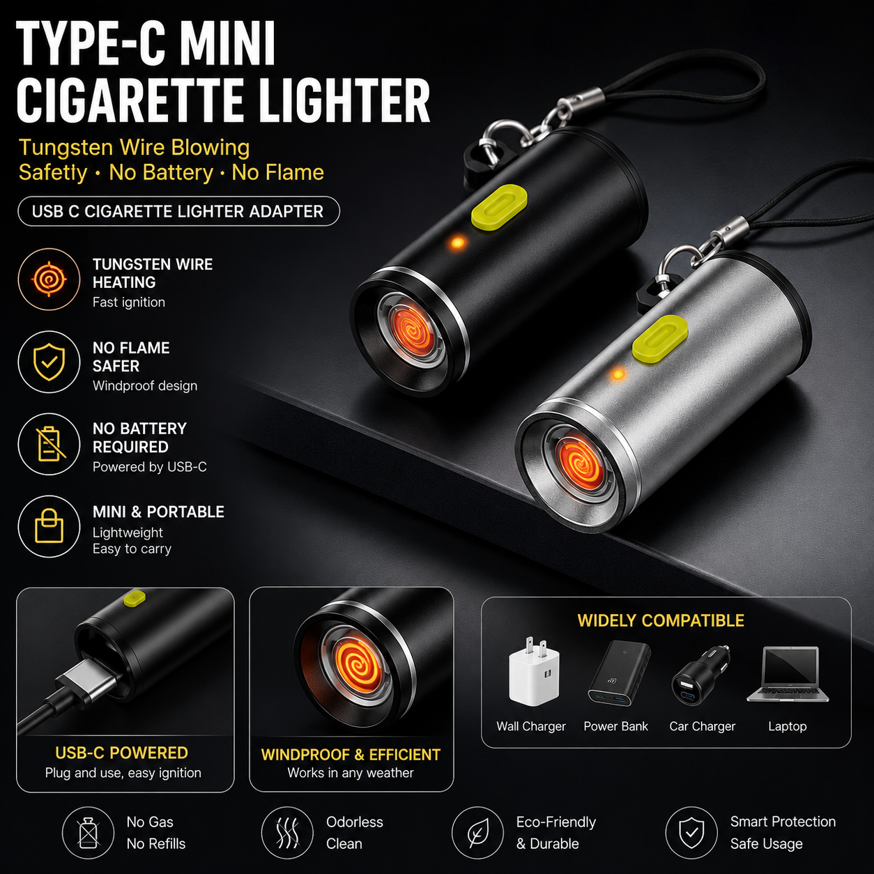 Type-C Mini Cigarette Lighter  - Outdoor Power Hub avis et prix