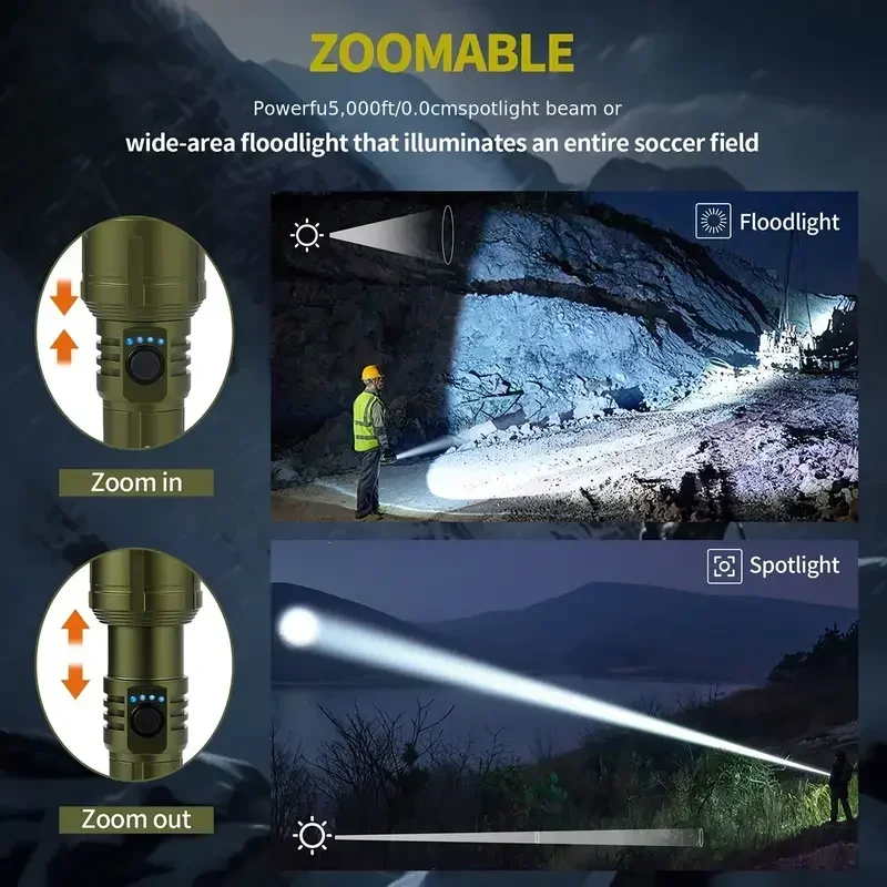 Bright Zoomable Flashlight w/  - Outdoor Power Bank avis et prix