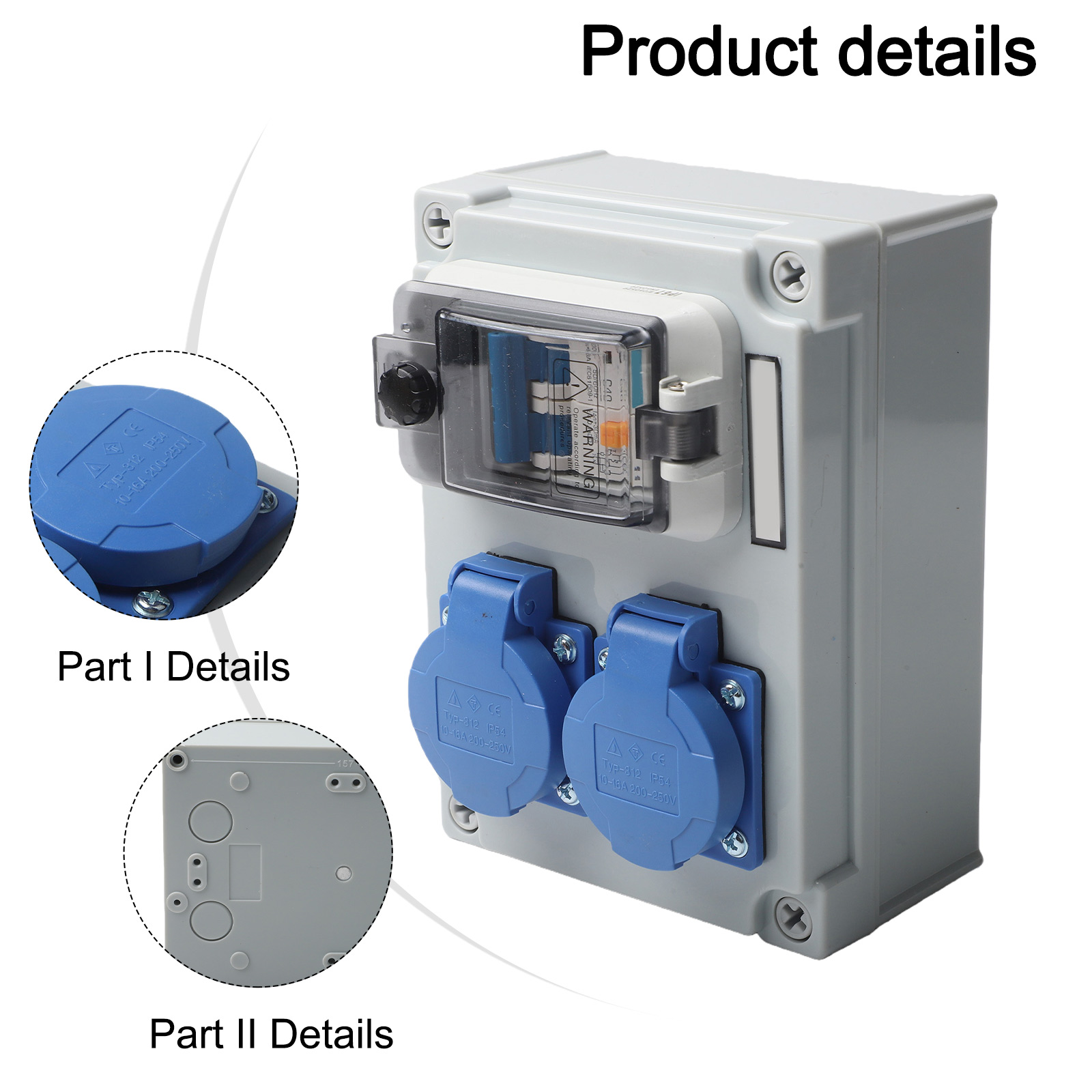 Gray Blue Wall Distributor Saf - Outdoor Power Distributors avis et prix