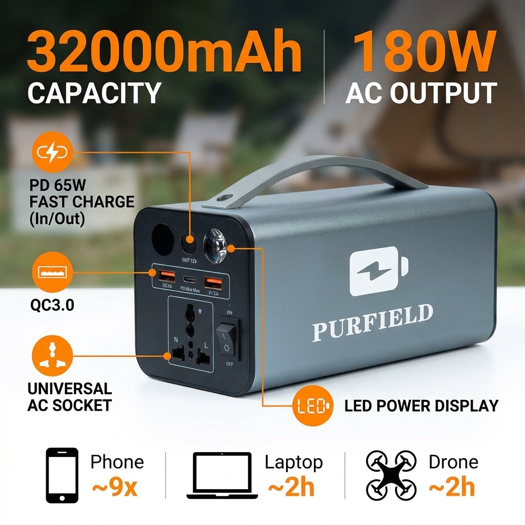 180W Outdoor Power Station 320 - Portable Generator Inverter avis et prix