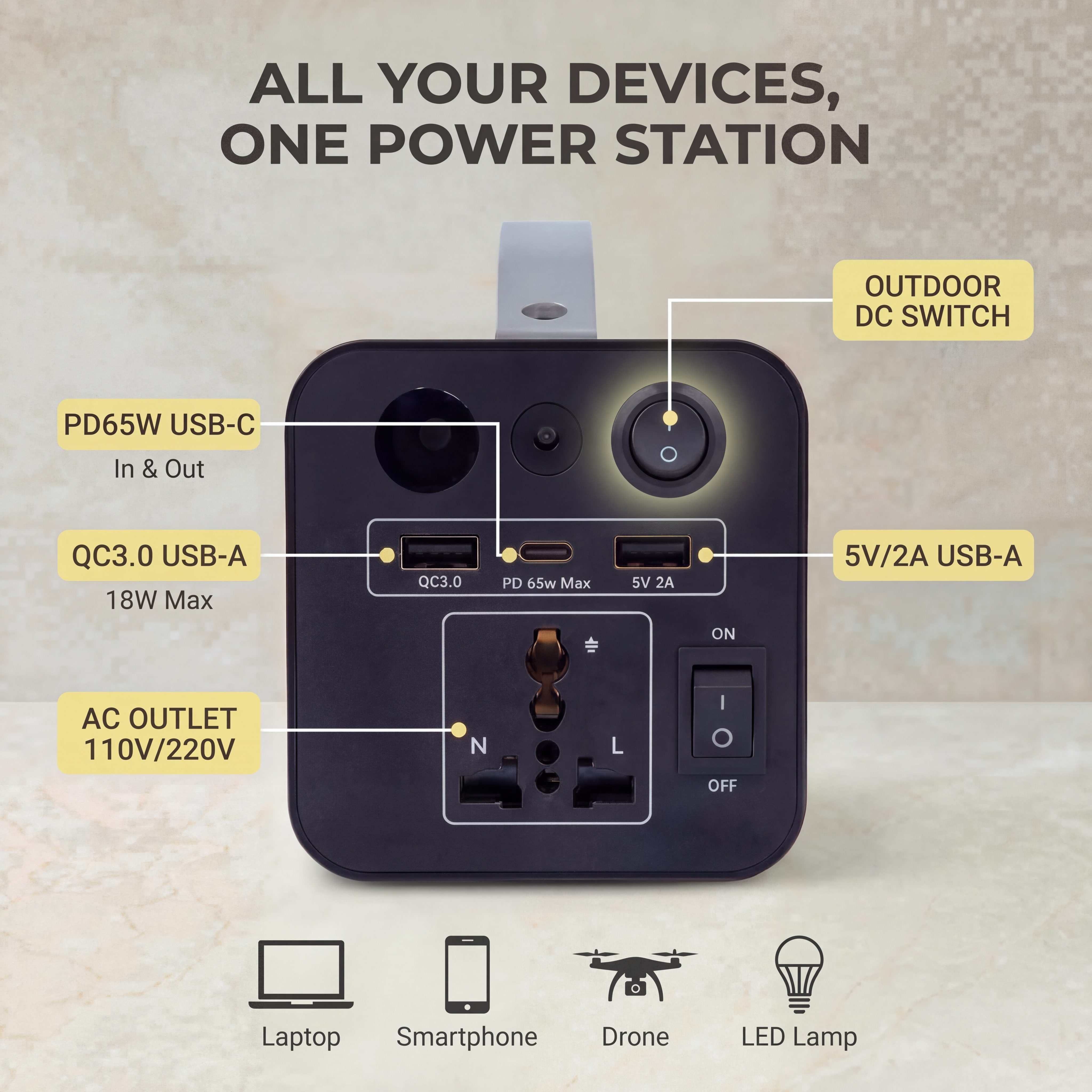 180W Outdoor Power Station 320 - Portable Generator Inverter avis et prix