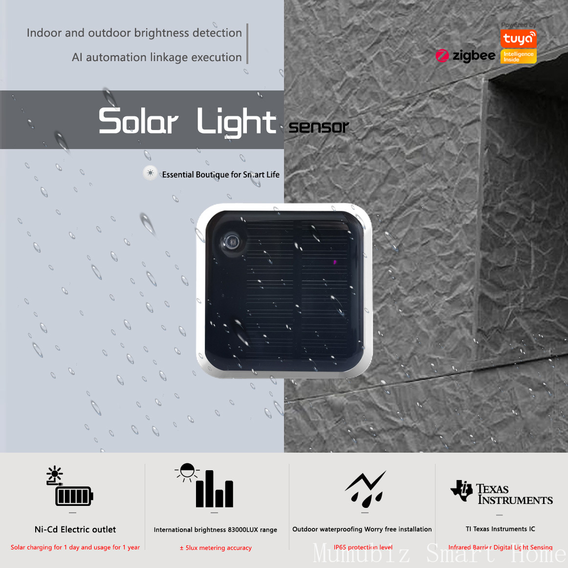 Tuya Zigbee Solar Light Sensor - Outdoor Power Monitor avis et prix