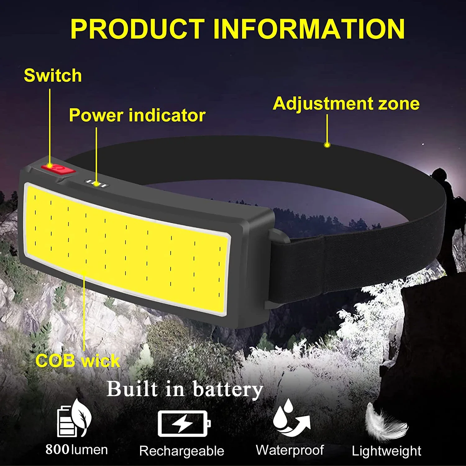 COB Portable LED Headlights Ou - Outdoor Usb Power Bank avis et prix