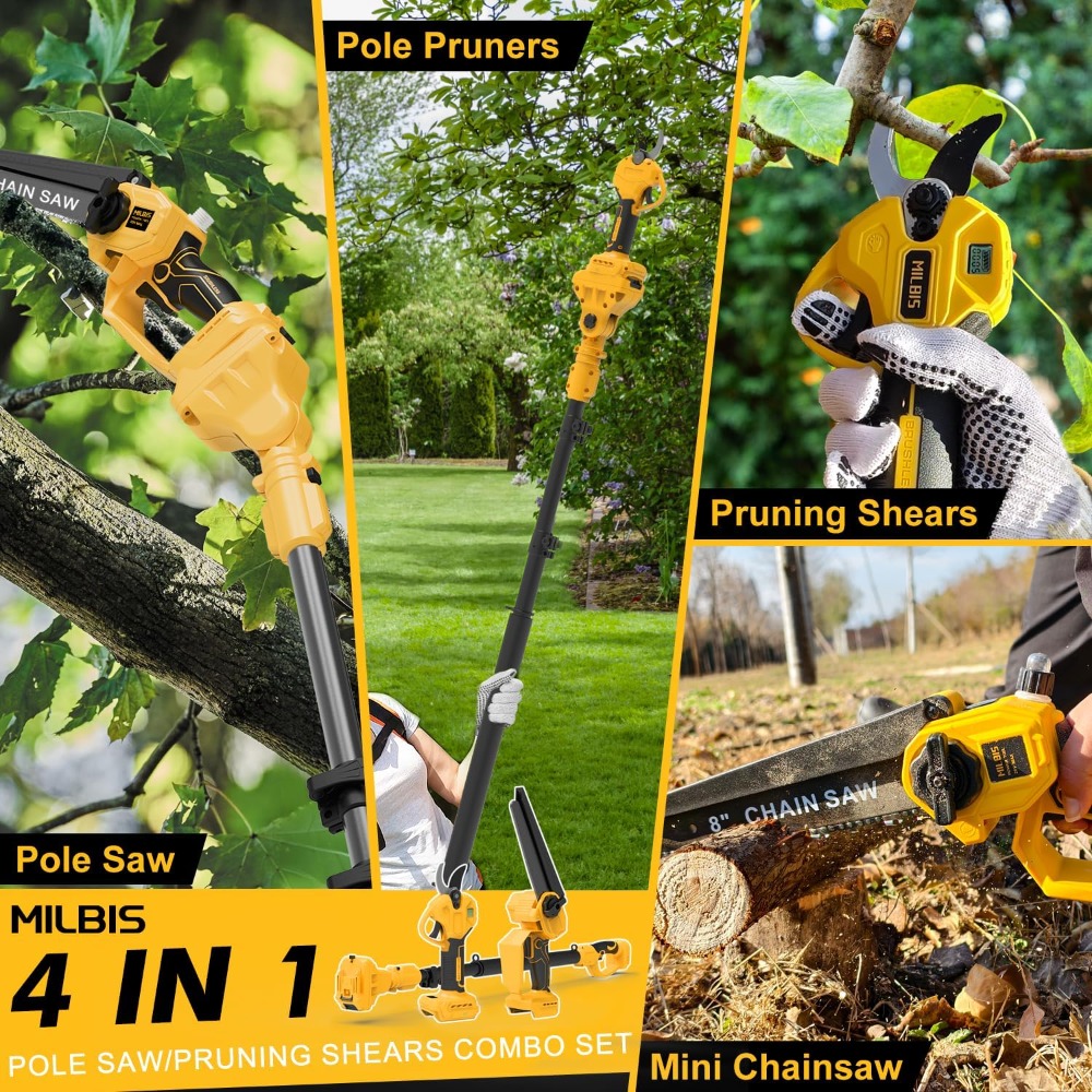 4-in-1 Cordless Pole Saw & Ele - Electric Chainsaw Battery avis et prix