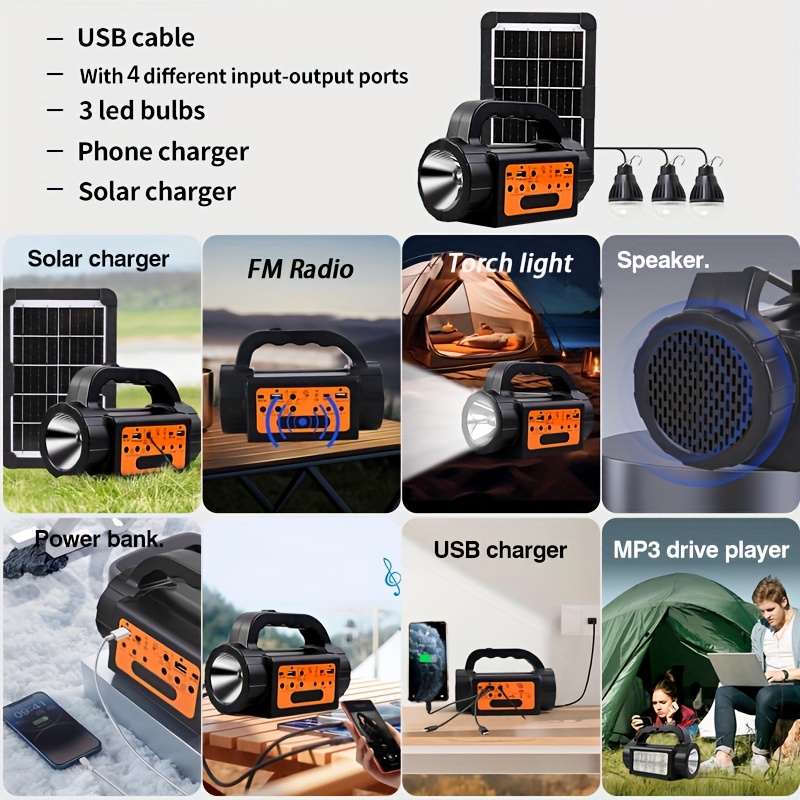 Solar Rechargeable Camping Lig - Outdoor Power Bank avis et prix