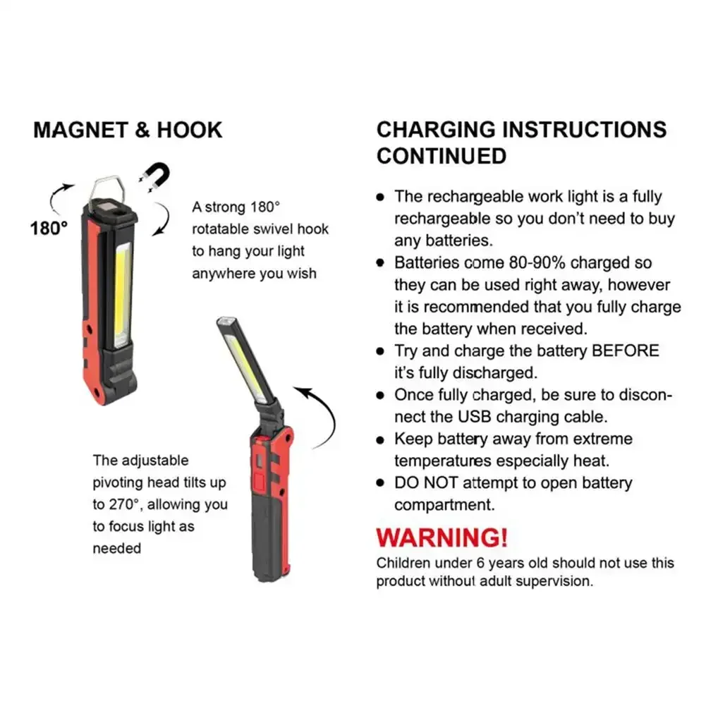 Dimmable COB LED Work Light US - Outdoor Power Bank avis et prix