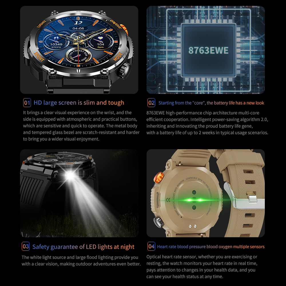 HT17 Smart Watch Men Women Dig - Outdoor Power Monitor avis et prix