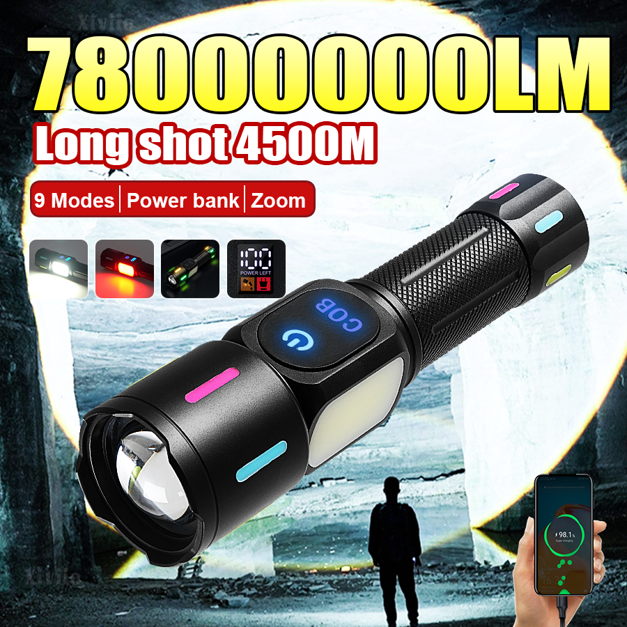 78000000LM LED Flashlight Whit - Outdoor Power Meter Bike avis et prix