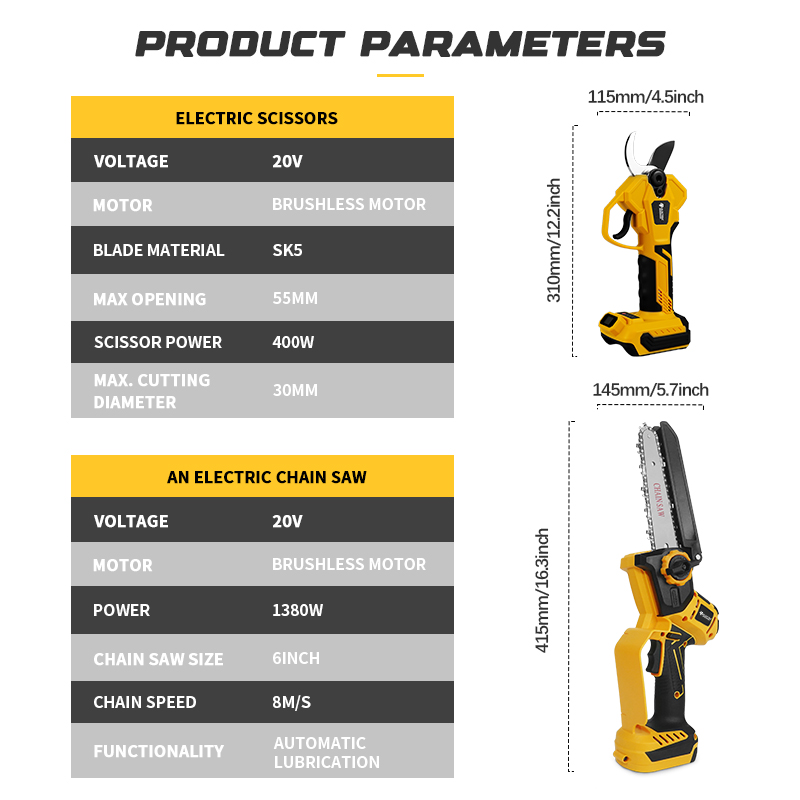 Brushless 6 Inch Electric Chai - Electric Chainsaw Battery avis et prix