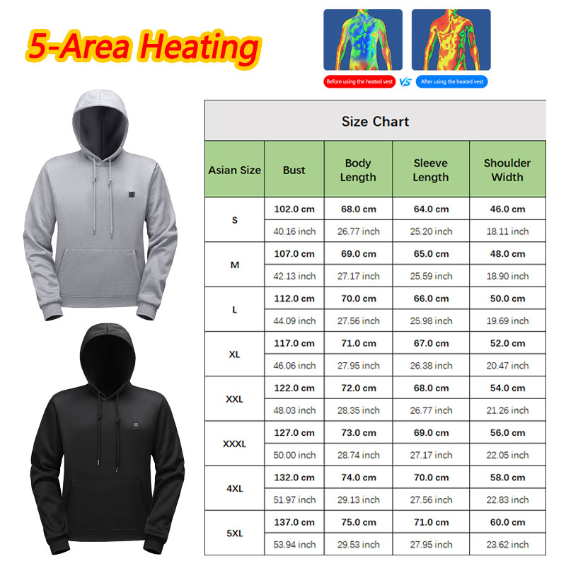 5 Zone Heating Hoodie Heating  - Outdoor Usb Power Bank avis et prix