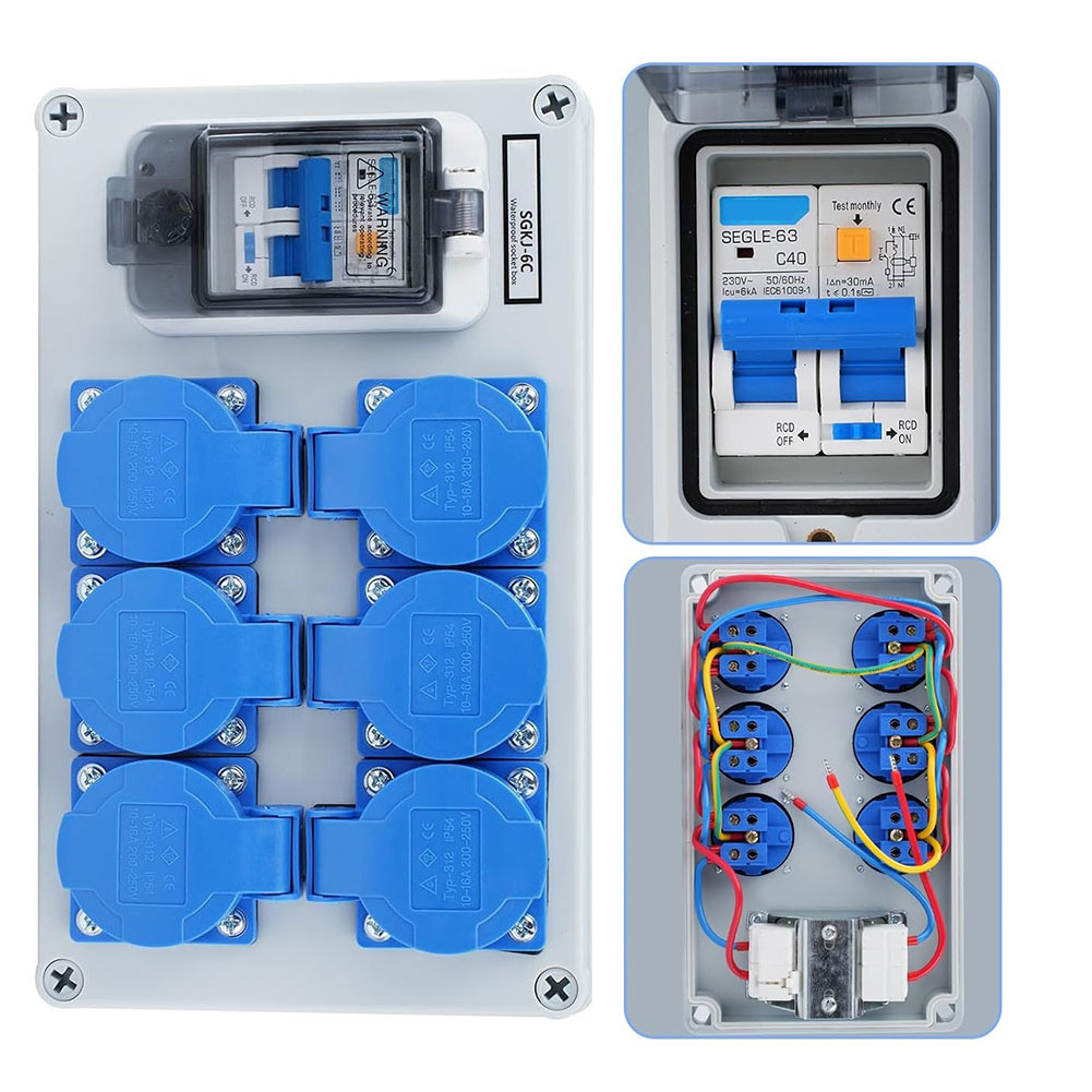 1PC IP54 Wall Mounted 6-Pin Po - Outdoor Power Distributors avis et prix