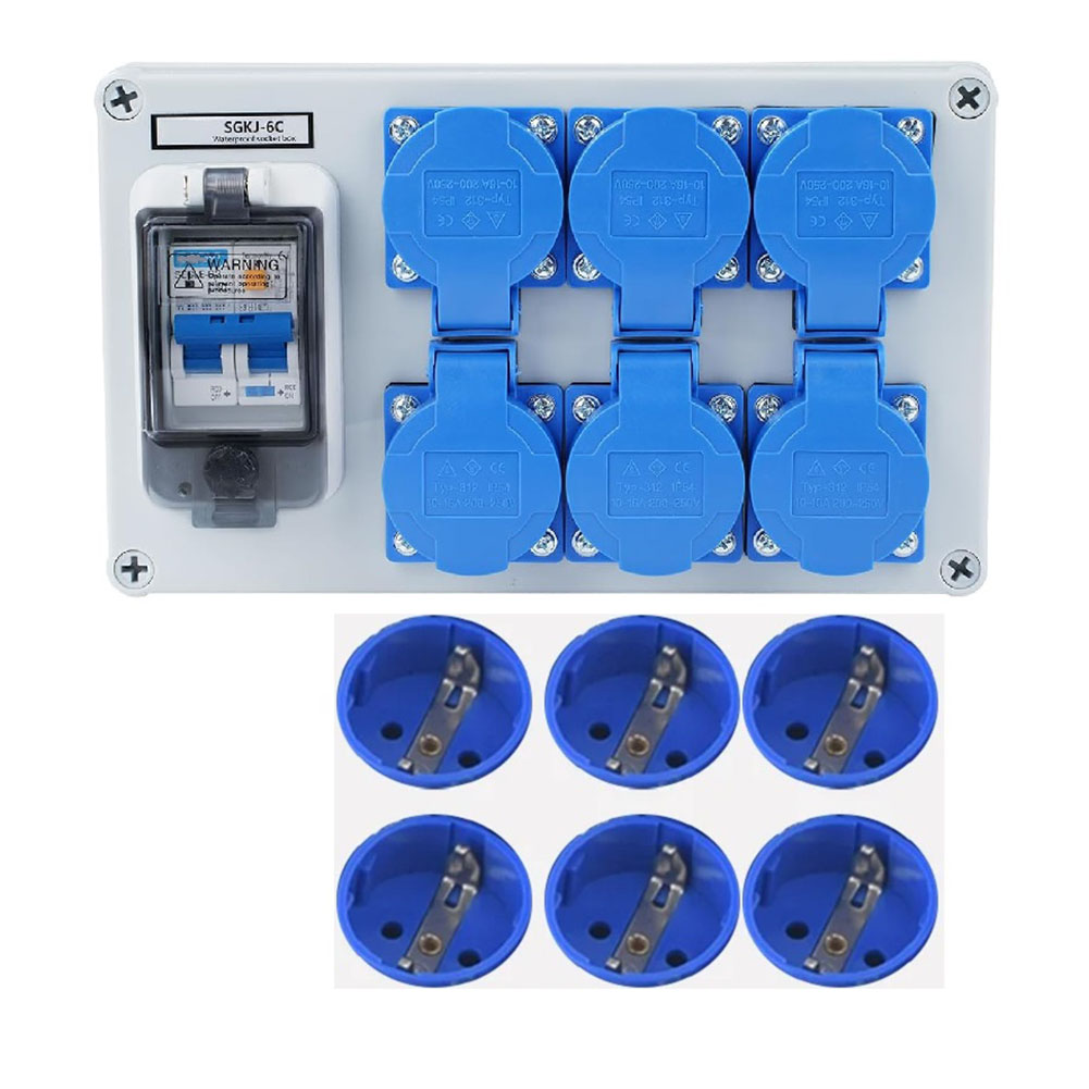 1PC IP54 Wall Mounted 6-Pin Po - Outdoor Power Distributors avis et prix
