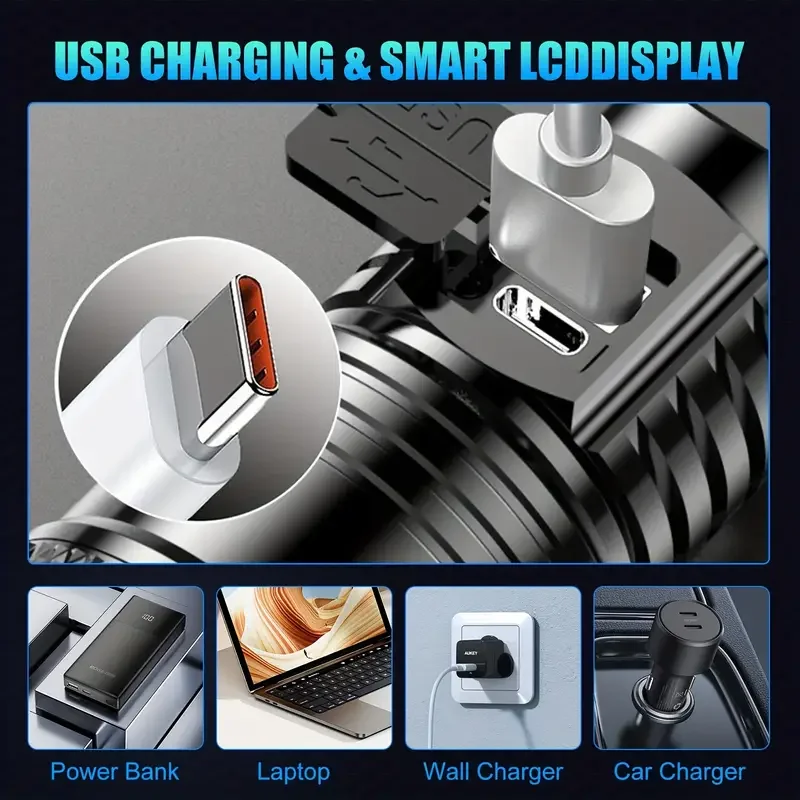 Tactical LED Flashlight 2000LM - Outdoor Power Bank avis et prix