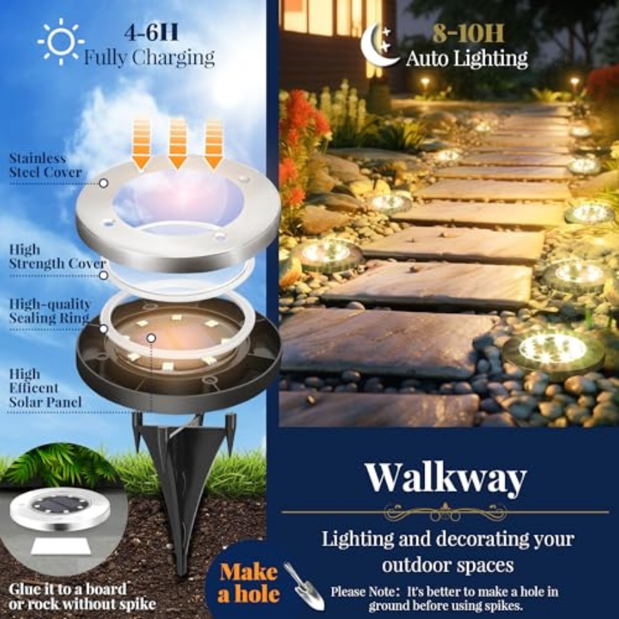 Solar Ground Lights Solar Ligh - Outdoor Power For Lights avis et prix