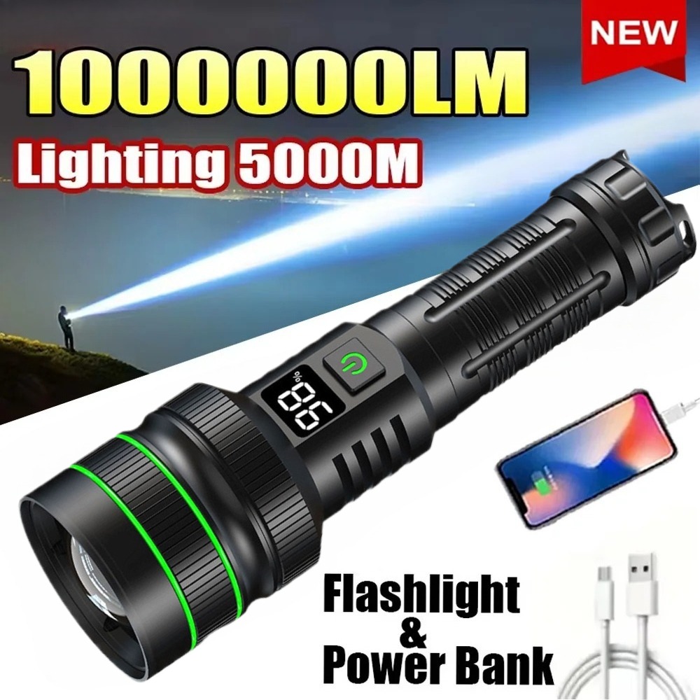 Powerful LED Flashlight Zoomab - Outdoor Power Bank avis et prix