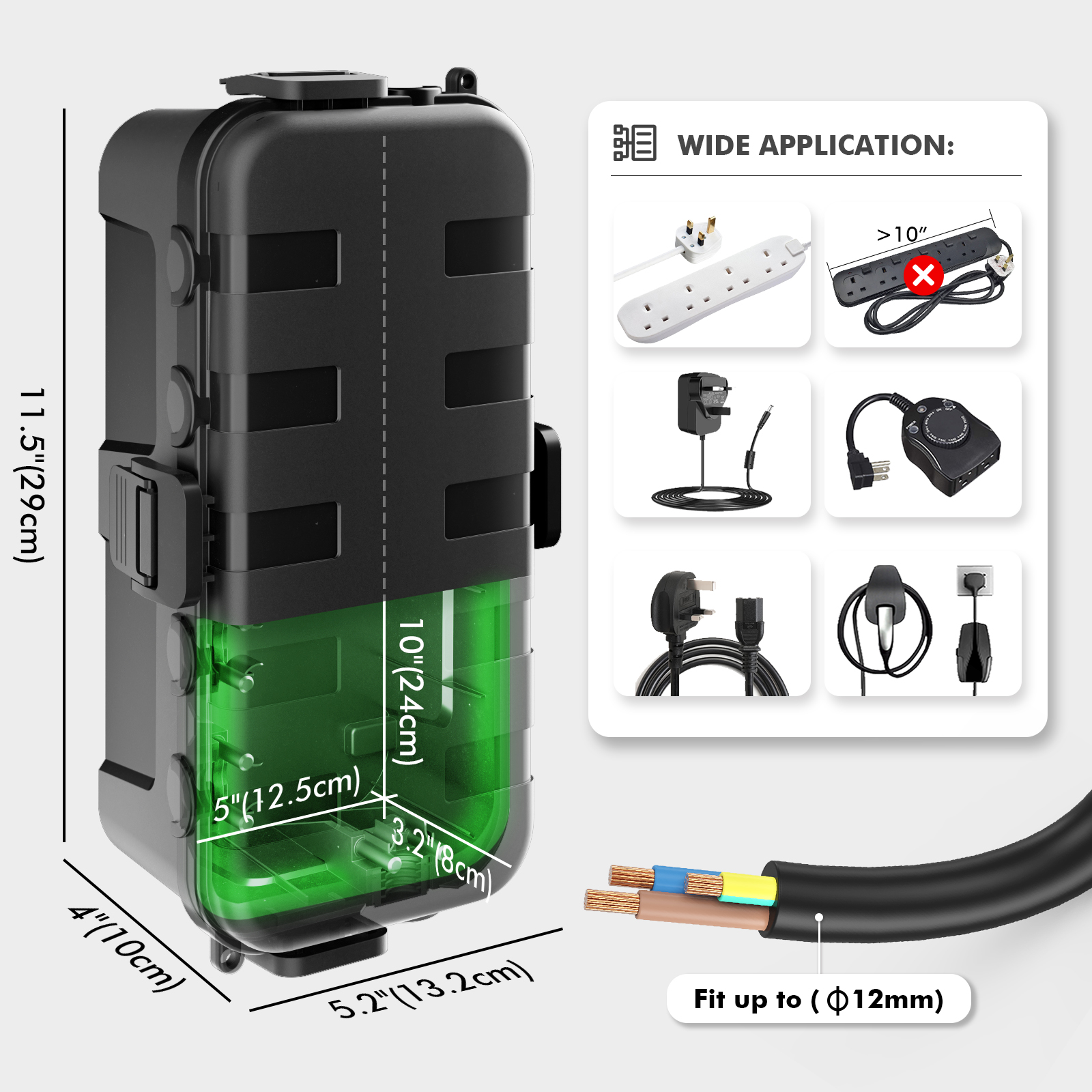 Medium Outdoor Electrical Box, - Outdoor Power Socket Cover avis et prix